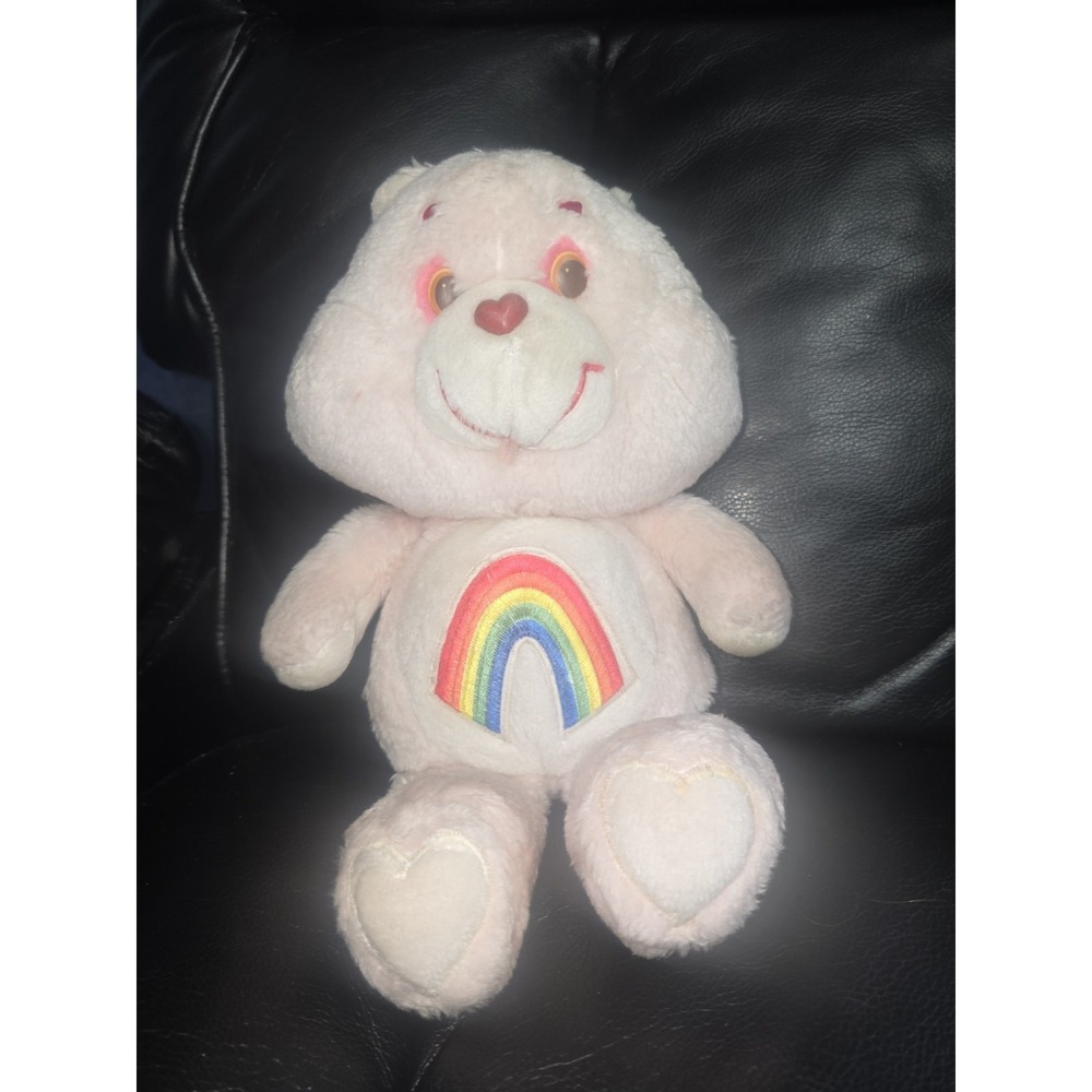 Care Bear Cheer Bear Plush Pink Rainbow 13" Original Vintage Kenner 1983